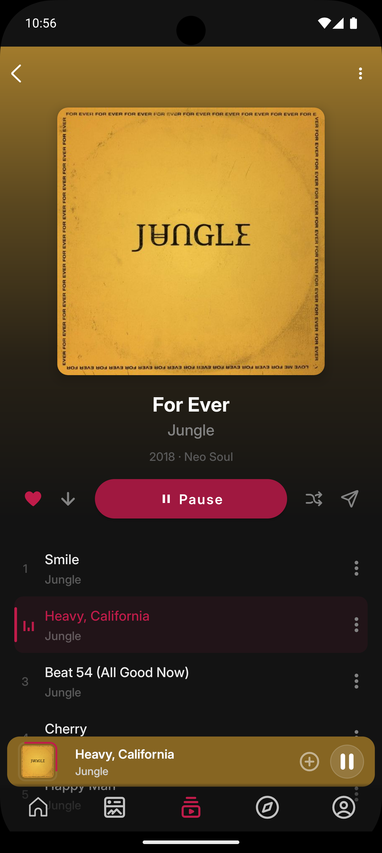Melodon social music app — album view with social features