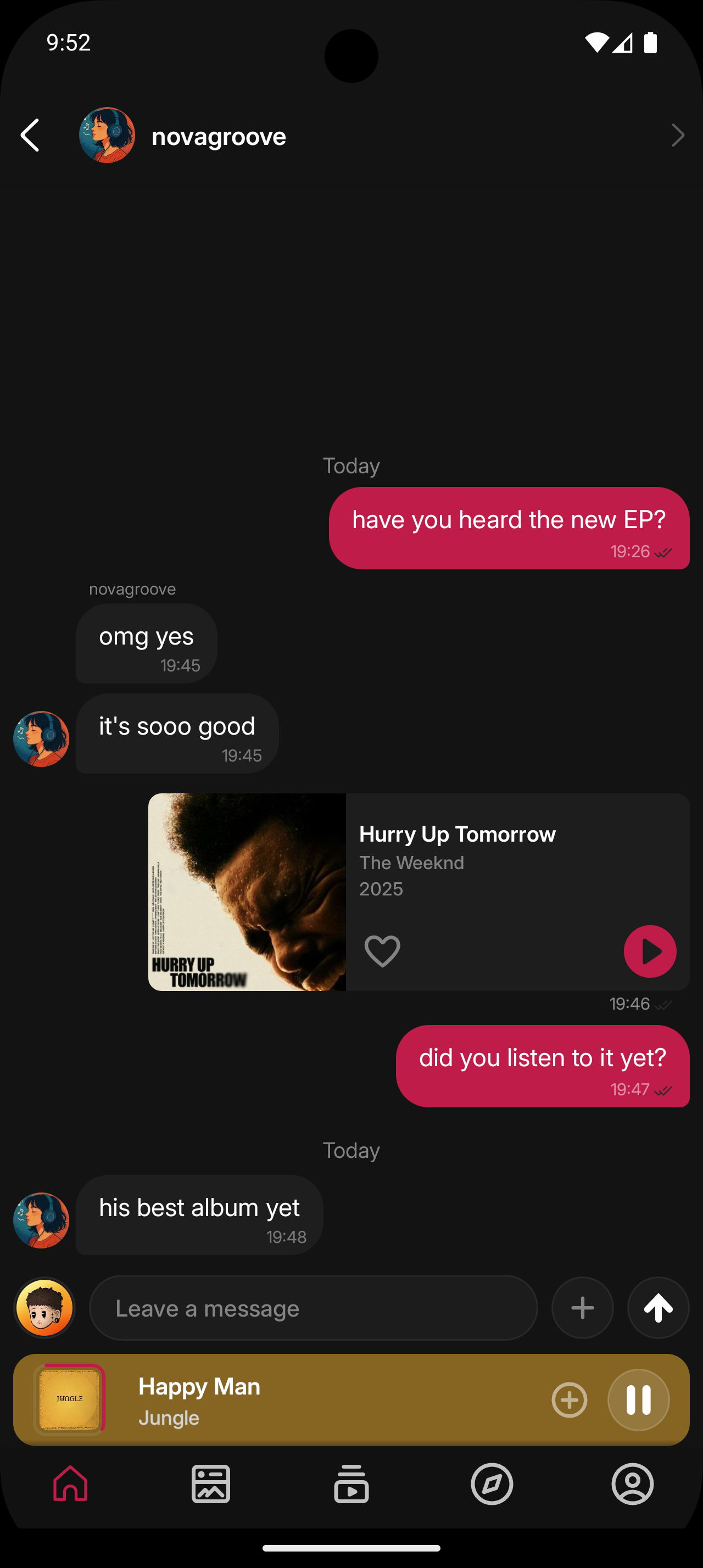 Music chat — message friends and share tracks on Melodon
