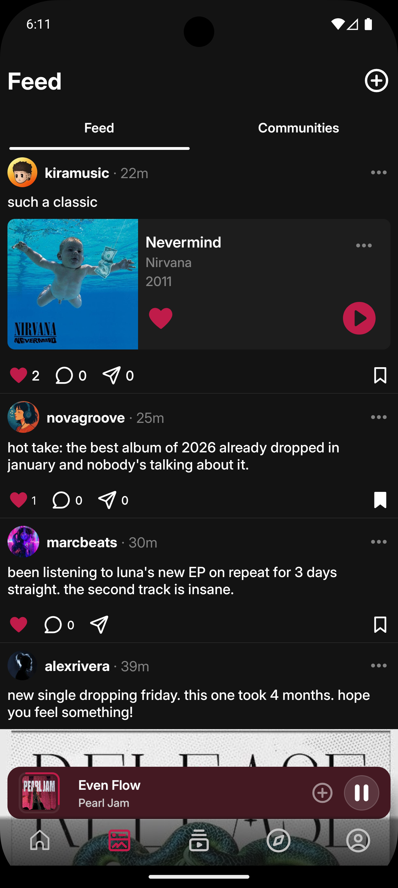 Social music feed — share music with friends on Melodon